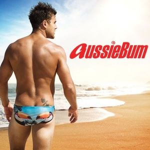 Aussiebum Parrot Print Swim Briefs 32" waist Gently worn Internal drawstring